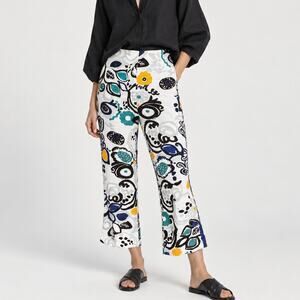 Erika Cavallini Women's Printed Cropped trousers wide leg sz 40